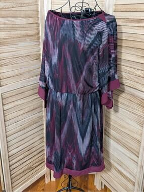 Alyx Fit & Flare Dress Womens Size 14 Multicolor Printed 3/4 Sleeves